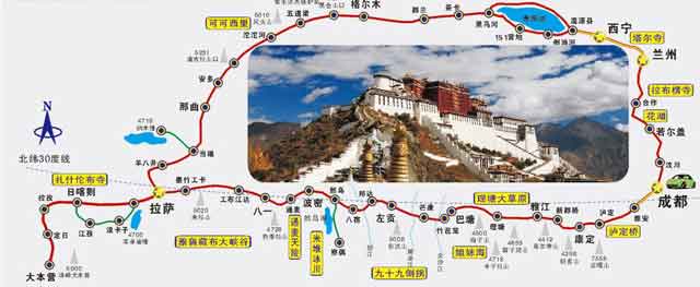 川藏南線+青藏線地圖