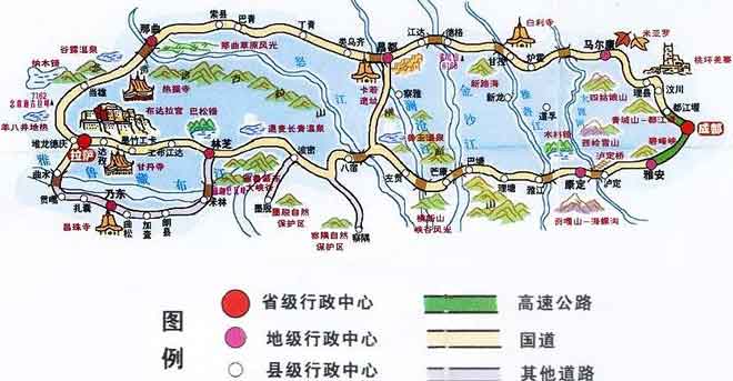 318國道川藏線旅游地圖